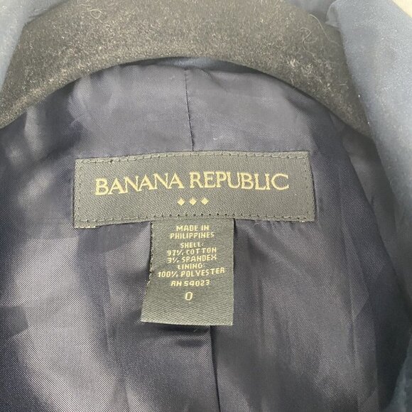 Banana Republic Factory Women's Double Breasted Jacket Size 0 Navy Blue Nautical - Picture 2 of 8